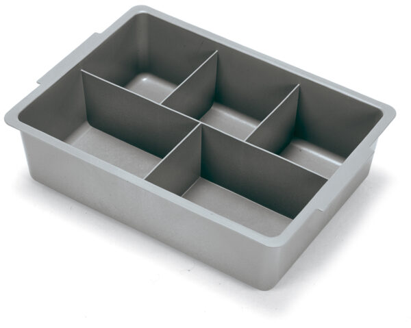 Ablageschale 120 mm tief mit Facheinteilung, grau