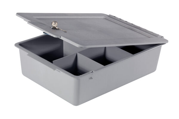 Contenitore portaoggetti, profondità 120 mm con coperchio