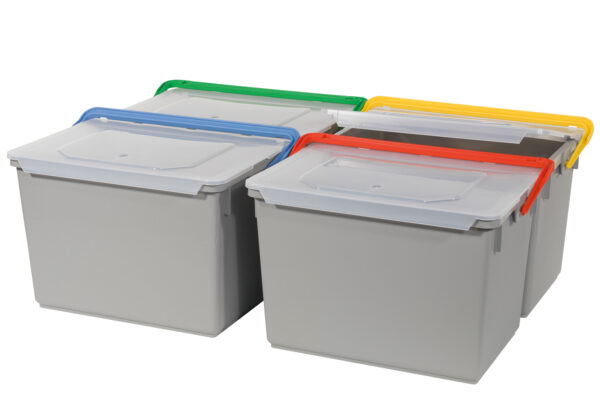 10-Liter Eimer, grau mit farbcodiertem Henkel