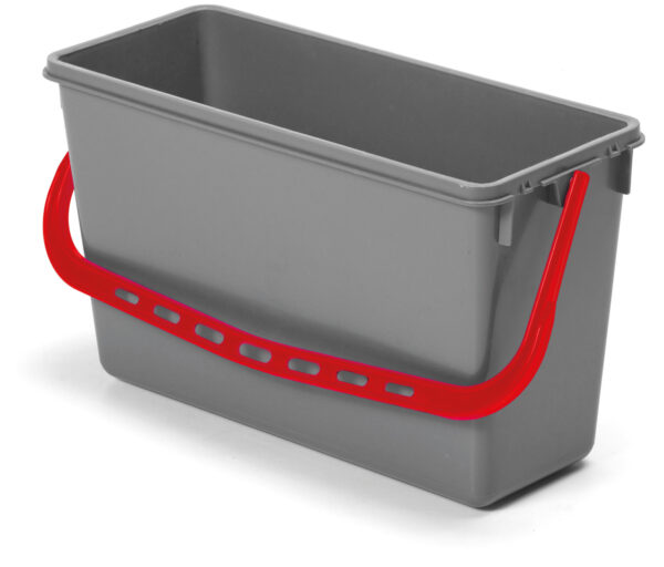 15-Liter Eimer, grau mit farbcodiertem Henkel